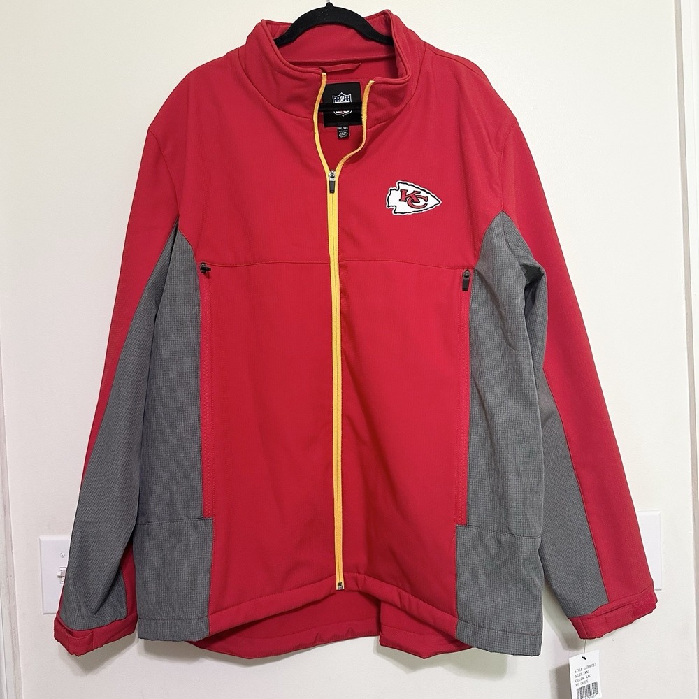Kansas City Chiefs Softshell Red Jacket Full Zip Mens 2X NFL Football Athleisure